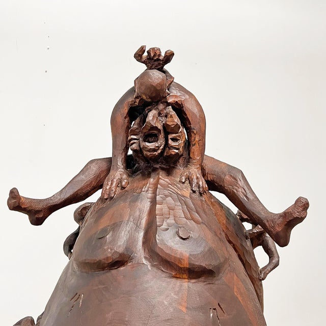 Mid-Century Modern C. 1960s American Mid-Century Black Walnut Fantastical Life Size Sculpture For Sale - Image 3 of 11