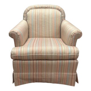 Pink Pastel Stripe Arm Chair by Pennsylvania House For Sale