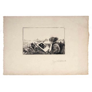 Jean De Caldain, Portrait of Woman, Lithograph, Mid-20th Century For Sale