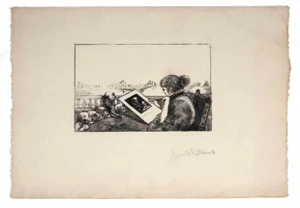 Jean De Caldain, Portrait of Woman, Lithograph, Mid-20th Century