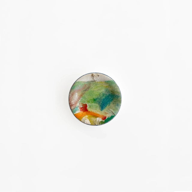 Shabby Chic Wall Art Installation: Composition of Ceramic Plates and Oil on Canvas - "Valdemossa" For Sale - Image 3 of 11