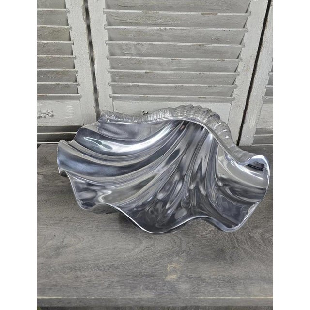 Sculptural Polished Aluminium Open Clam Shell Champagne Cooler For Sale - Image 10 of 17