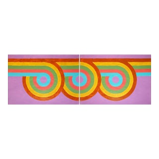 2026, Color Field Painting in Vivid Tones on Watercolor Paper, Triple Loop For Sale