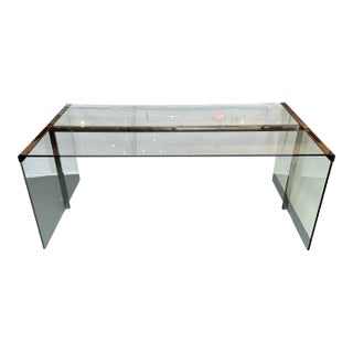 Gallotti&Radice President Glass +Chrome Executive Desk For Sale