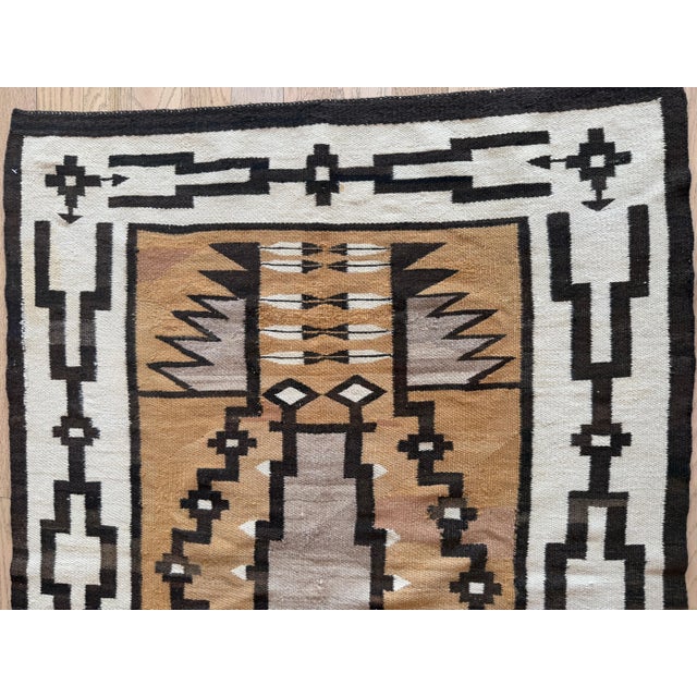 C. 1920 Fine Navajo Rug 3'6" x 4'9" Antique American Southwest Geometric Weaving For Sale - Image 10 of 18