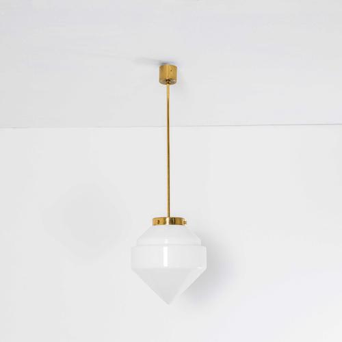 Vintage Plumb Bob Opaline Pendant Lamp, 1950s For Sale - Image 6 of 9