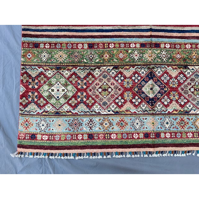 2000 - 2009 Super Kazak Hand-Knotted Wool Rug - 7'8" X 5'7" For Sale - Image 5 of 14