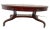 Traditional Vintage Weiman Mahogany Oval Coffee Table Brown Tooled Leather Top Federal Style For Sale - Image 3 of 14