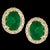 6 Carat Oval Shape Emerald and Diamond Post Back Earrings 14 Karat Yellow Gold For Sale - Image 14 of 18