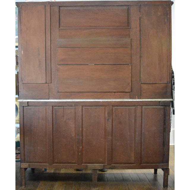 Wood Hand-Carved French Mahogany Vitrine With Marble Top For Sale - Image 7 of 11