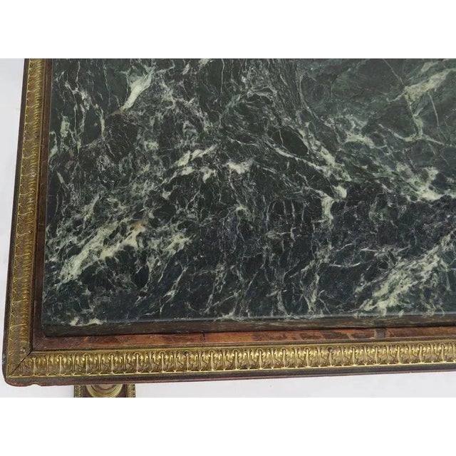 Wood French Empire Table Desk Marble Top For Sale - Image 7 of 10