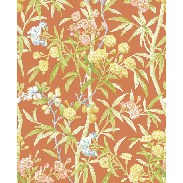 Sample - The House of Scalamandré Lanai Wallcovering, Guava For Sale