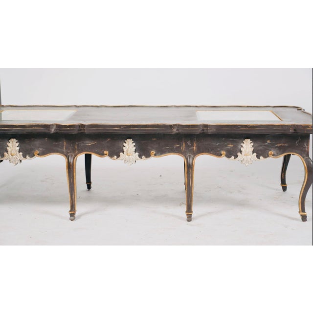 French Provincial Judson Rothschild “Wheels of Fortune” Black and Gilt Coffee Table, 2006 For Sale - Image 3 of 9