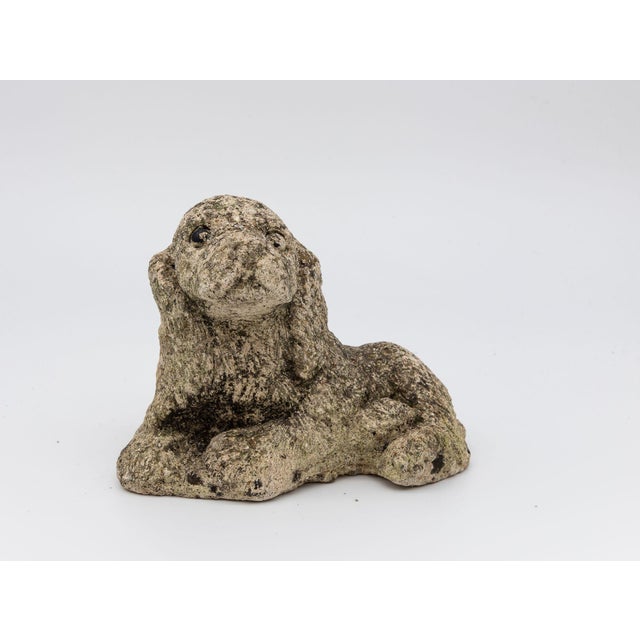 Vintage Reconstituted Stone Puppy or Dog Spaniel Garden Ornament, 20th Century For Sale In New York - Image 6 of 8