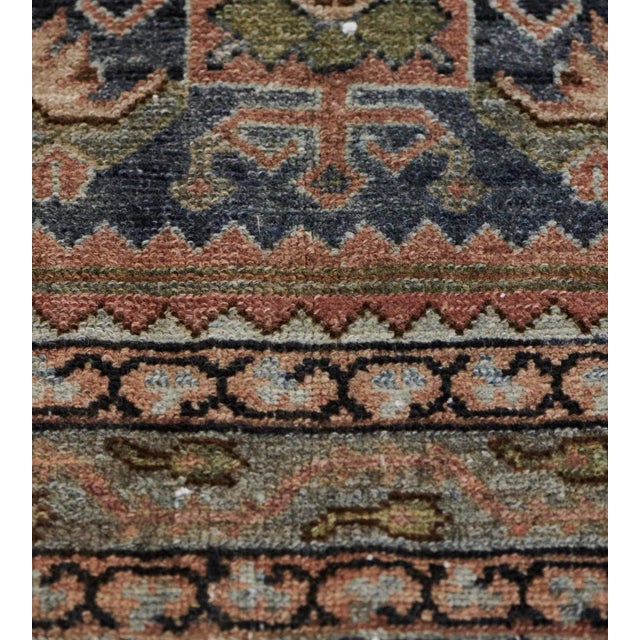 Navy Blue Wool Handwoven Persian Malayer Rug From the Late 19th Century For Sale - Image 8 of 9