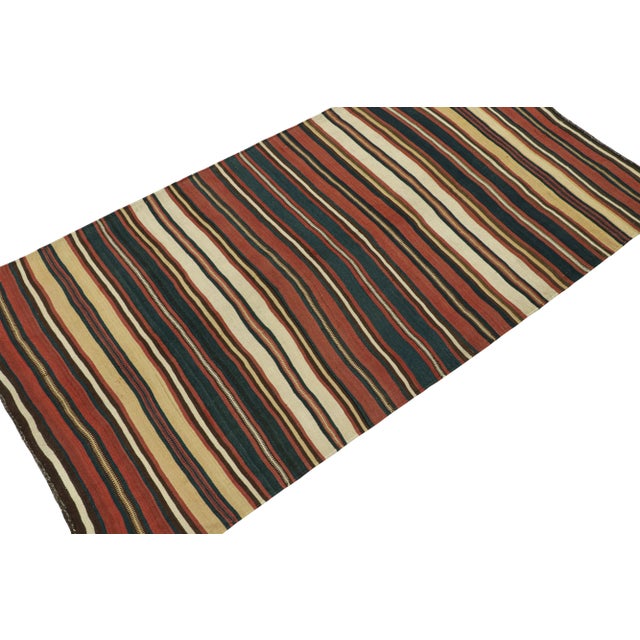 Rug & Kilim 1950s Vintage Persian Jajim Kilim in Red, Blue & White Patterns by Rug & Kilim For Sale - Image 4 of 8