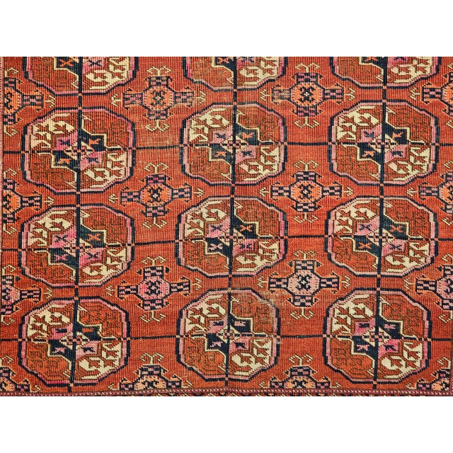 Vintage Turkmen Tekke Area Rug, Wool Pile, Geometric Medallion For Sale - Image 17 of 17