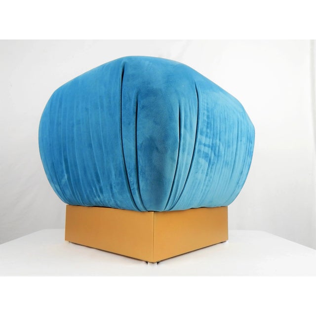 Karl Springer Karl Springer-Style Velvet Souffle Pouf For Sale - Image 4 of 8