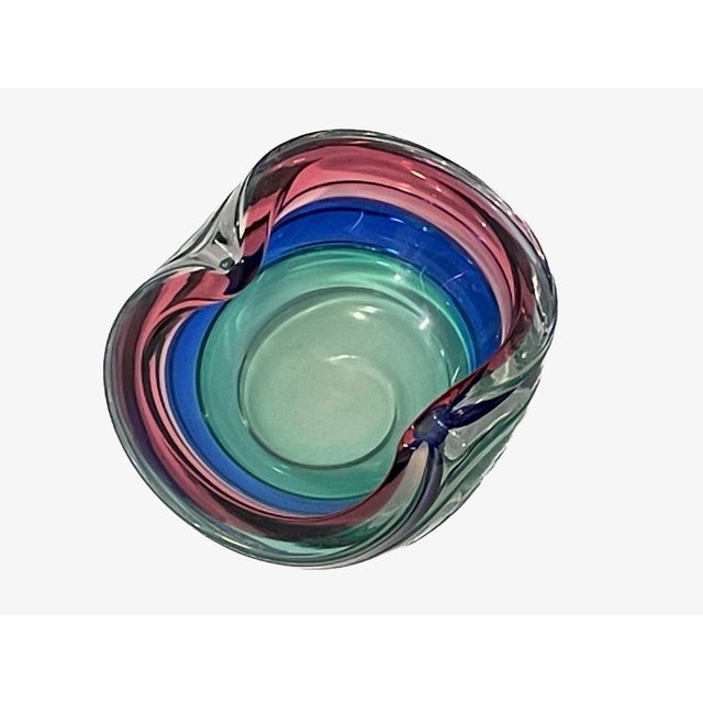 1960s Mid-Century Tricolor Murano Glass Geode Bowl Attributed to Archimede Seguso For Sale In Atlanta - Image 6 of 9