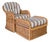 Coastal Boho Rattan Braid Lounge Chair & Ottoman by Henry Link For Sale