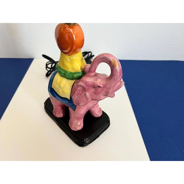 Porcelain Elephant Lamp & Shade, C1940 For Sale - Image 4 of 18