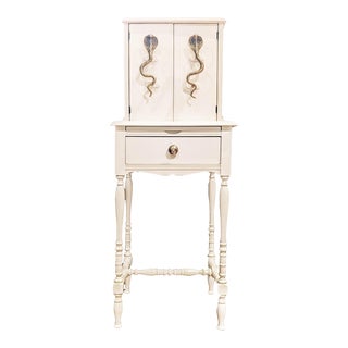 Vintage White Cocktail Cabinet or Dry Bar For Sale
