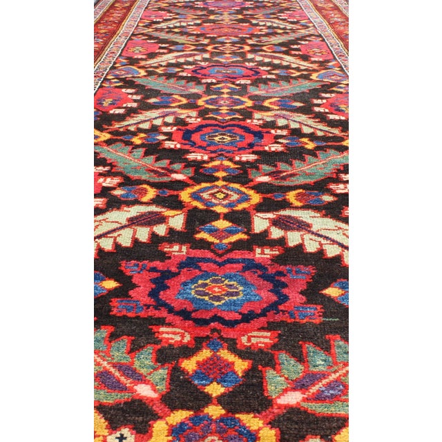 Red Antique Caucasian Karabagh Gallery Rug-3'10 X 12'10 For Sale - Image 8 of 13