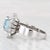 Modern 1.30ctw Aquamarine Diamond Halo Ring 18k White Gold Size 5.75 - 6 For Sale - Image 3 of 8