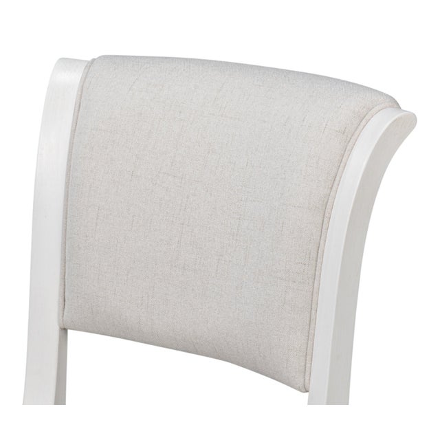 Klismos Dining Chairs in White with Cream Seats, Sets of 2 For Sale - Image 10 of 11