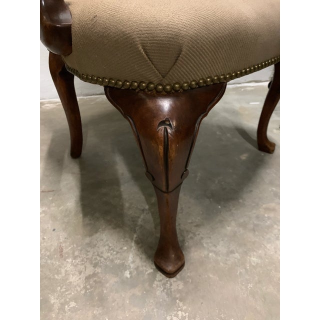 Brown Mid Century Traditional Armchair For Sale - Image 8 of 10