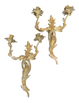 Glo-Mar Brass Wall Sconces Candle Holders - A Pair