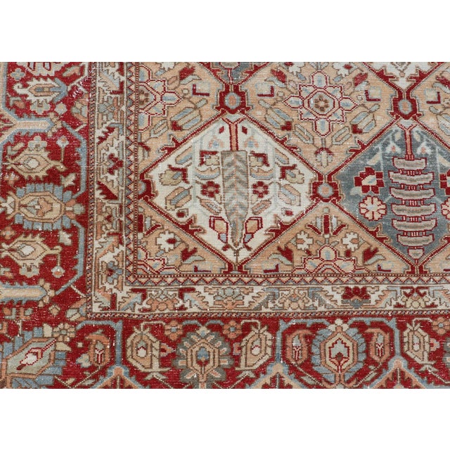 Antique Persian All-Over Garden Design Bakhtiari Rug in Multi Colors 12'11 X 15'6 For Sale - Image 12 of 15