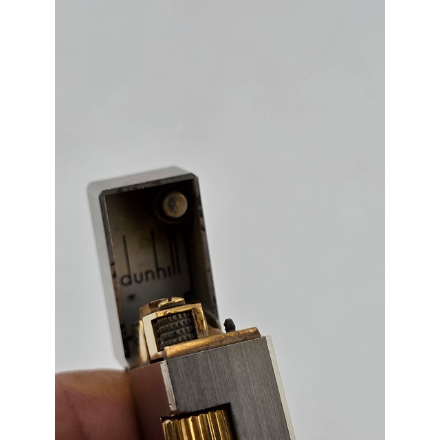 Rare Vintage Dunhill Coral Gas Lighter D Logo Silver Gold No Box Very Good Cond. For Sale - Image 10 of 14