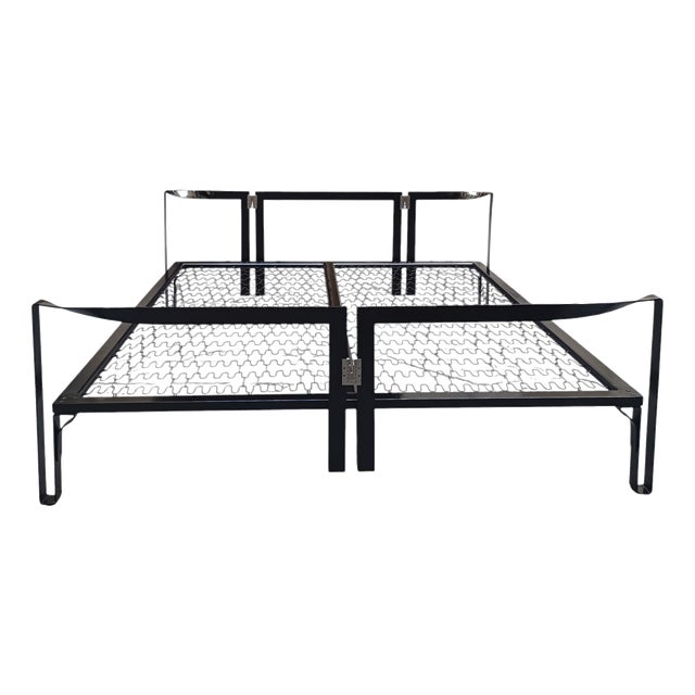 Black Vanessa Double Bed by Tobia Scarpa for Gavina, Italy, 1970s For Sale