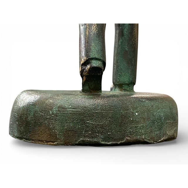 Mid-Century Bronze Industrial Worker Sculpture, 1960s For Sale - Image 10 of 14