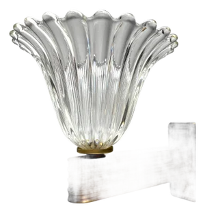 Murano Glass Wall Lamp attributed to Ercole Barovier, Italy, 1940s