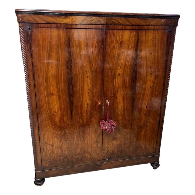 Vintage Wardrobe in Wood, 1950s For Sale