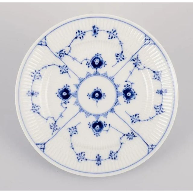 Small Lunch Plates in Blue Fluted Porcelain from Royal Copenhagen, 1970s, Set of 6 For Sale - Image 3 of 8