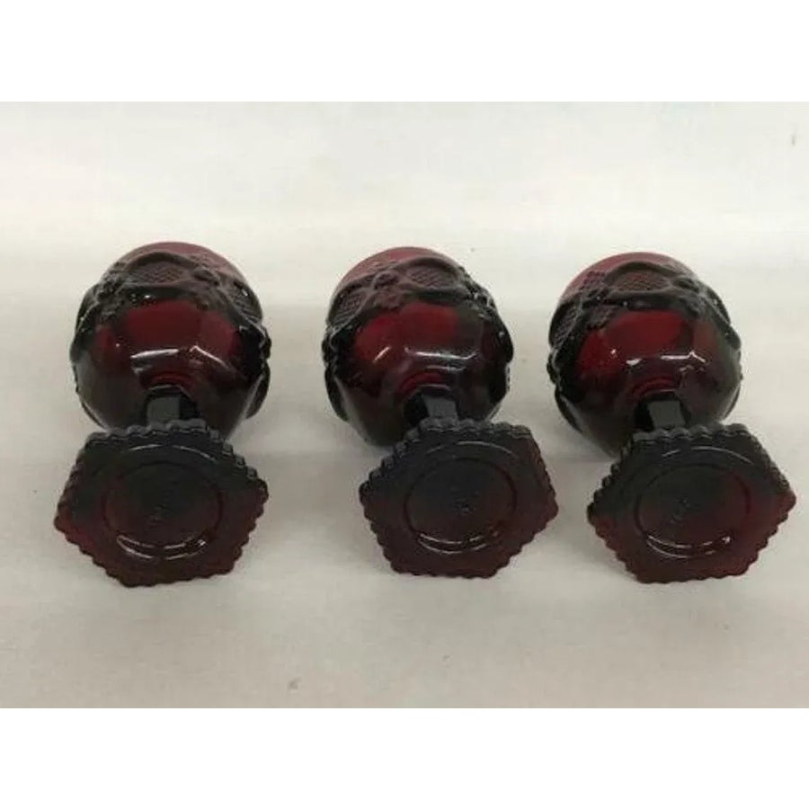 Avon Cape Cod Ruby Red Glass Small Wine Cordial Goblets Cups - Set of 3 |  Chairish, image size:900x900