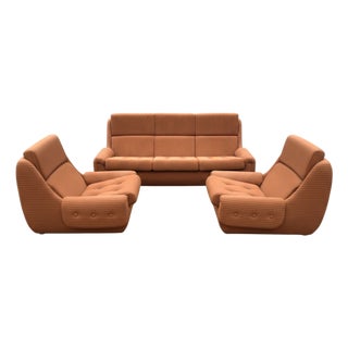 Mid-Century Sofa & Armchairs from Jitona, Czech, 1970s, Set of 3 For Sale