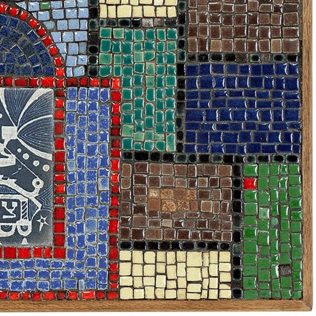 David Holleman, Rare Vintage Judaica Tile Mosaic with Sgraffito Hebrew Calligraphy, c. mid to late 1900's For Sale - Image 4 of 4