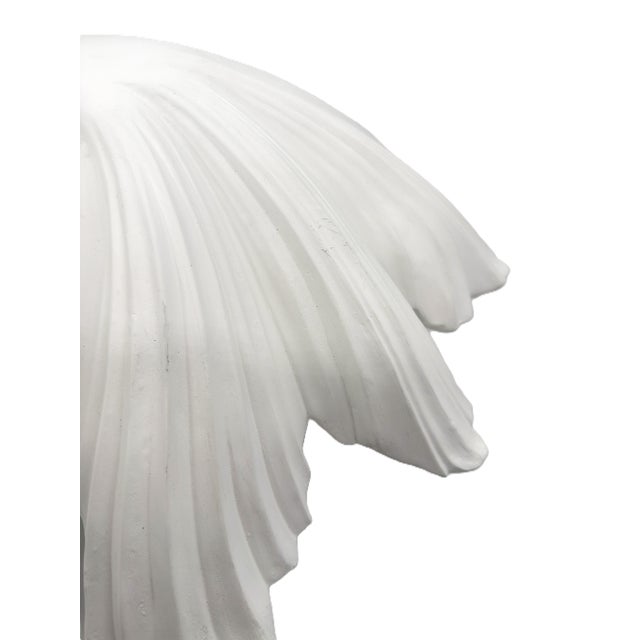 Currey & Co Hadley White Gesso Floral Semi Flush Mount Ceiling Light (Pre-Owned) For Sale - Image 10 of 14