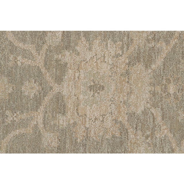 Rug & Kilim’s Oushak Style Runner Rug in Beige/Brown, With Floral Patterns For Sale In New York - Image 6 of 7