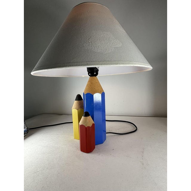 Blue Vintage Pencils Lamp by Pierre Sala, France, 1980s For Sale - Image 8 of 10
