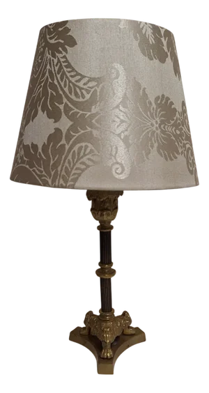 Vintage Table Lamp with Decorated Bronze Base, 1960s