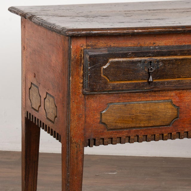 19th Century Portuguese Oak Side Console Table With Original Painted Finish For Sale - Image 9 of 16