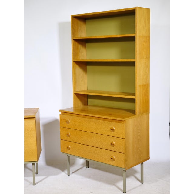 Brown Modular Shelving and Sideboard in Oak, 1960s, Set of 3 For Sale - Image 8 of 16