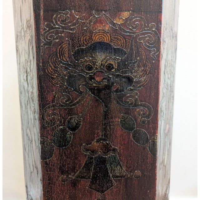 Wood 1950s Tibetan Scroll Box For Sale - Image 7 of 15