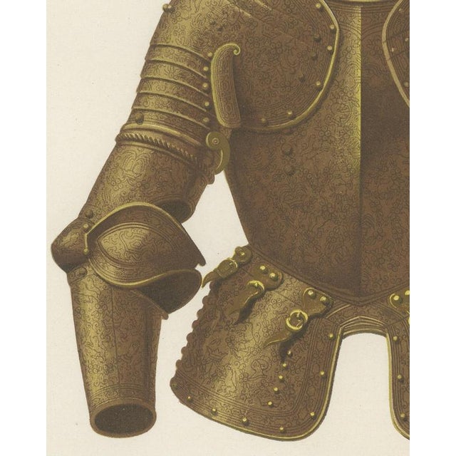 19th Century After Rivaud, Armor of Gonzalo De Córdoba, Madrid Armory, 1851, Chromolithograph For Sale - Image 5 of 9
