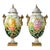 Pair Very Tall Hand Painted Vintage Italian Ceramic Urns, Artist Signed For Sale